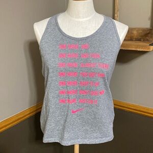 Nike gray & hot pink racerback tank top size M